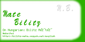 mate bilitz business card